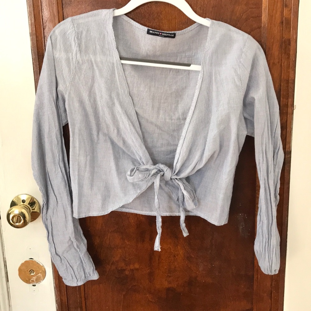 Striped Brandy Melville Tie crop top